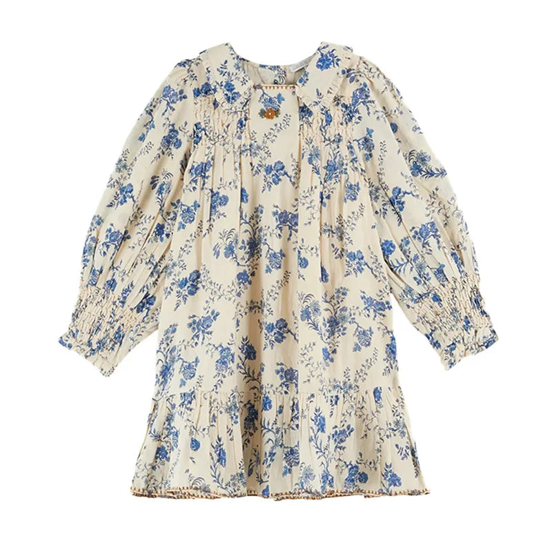 Children's Sweater 2025 Autumn EM series Girls' Country Style embroidered Flower shirtlong Pants Overalls Girls' set