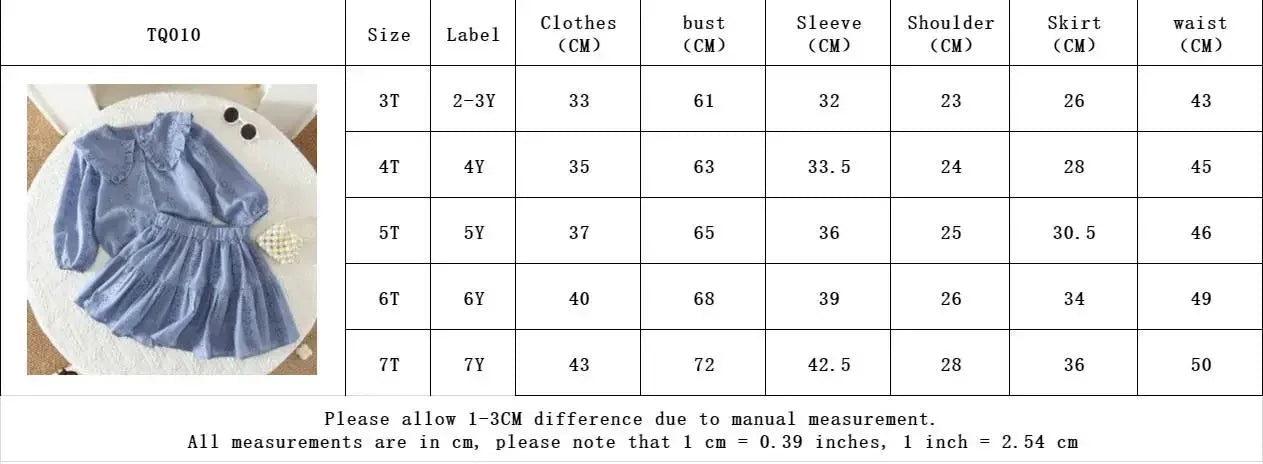 Blue Collar Flower Embroidery Long Sleeved Cardigan+short Skirt Two-piece Set Autumn New Fashion Girl Clothes Korean Version