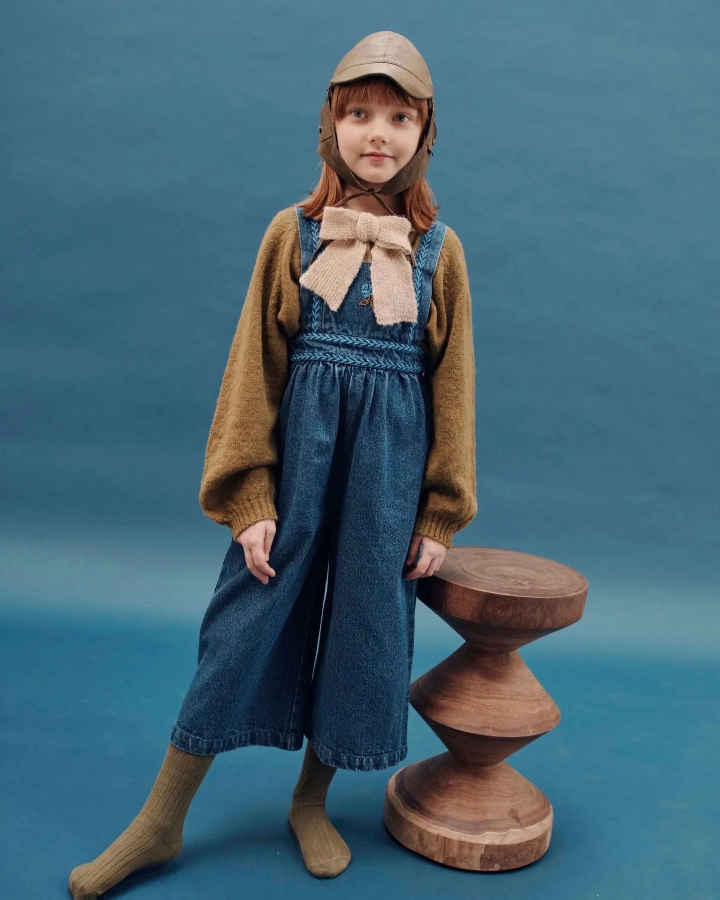 Children's Sweater 2025 Autumn EM series Girls' Country Style embroidered Flower shirtlong Pants Overalls Girls' set