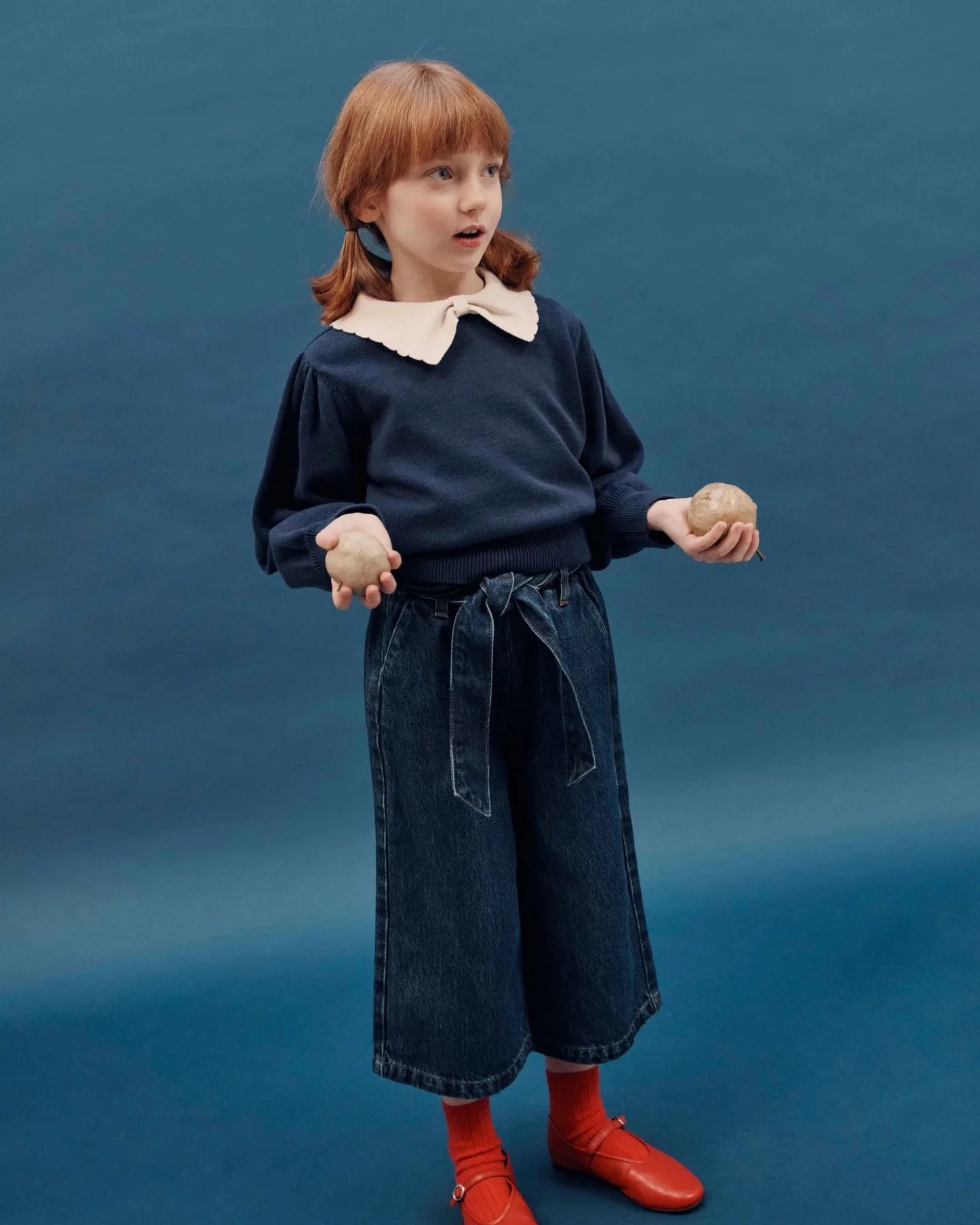 Children's Sweater 2025 Autumn EM series Girls' Country Style embroidered Flower shirtlong Pants Overalls Girls' set