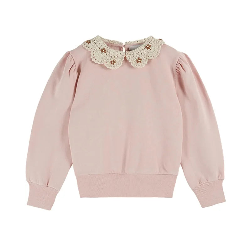 Children's Sweater 2025 Autumn EM series Girls' Country Style embroidered Flower shirtlong Pants Overalls Girls' set