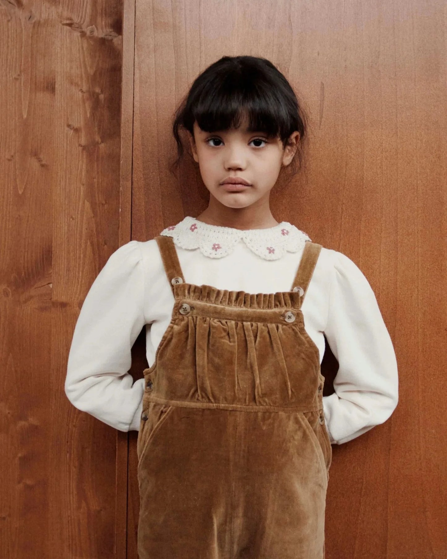 Children's Sweater 2025 Autumn EM series Girls' Country Style embroidered Flower shirtlong Pants Overalls Girls' set