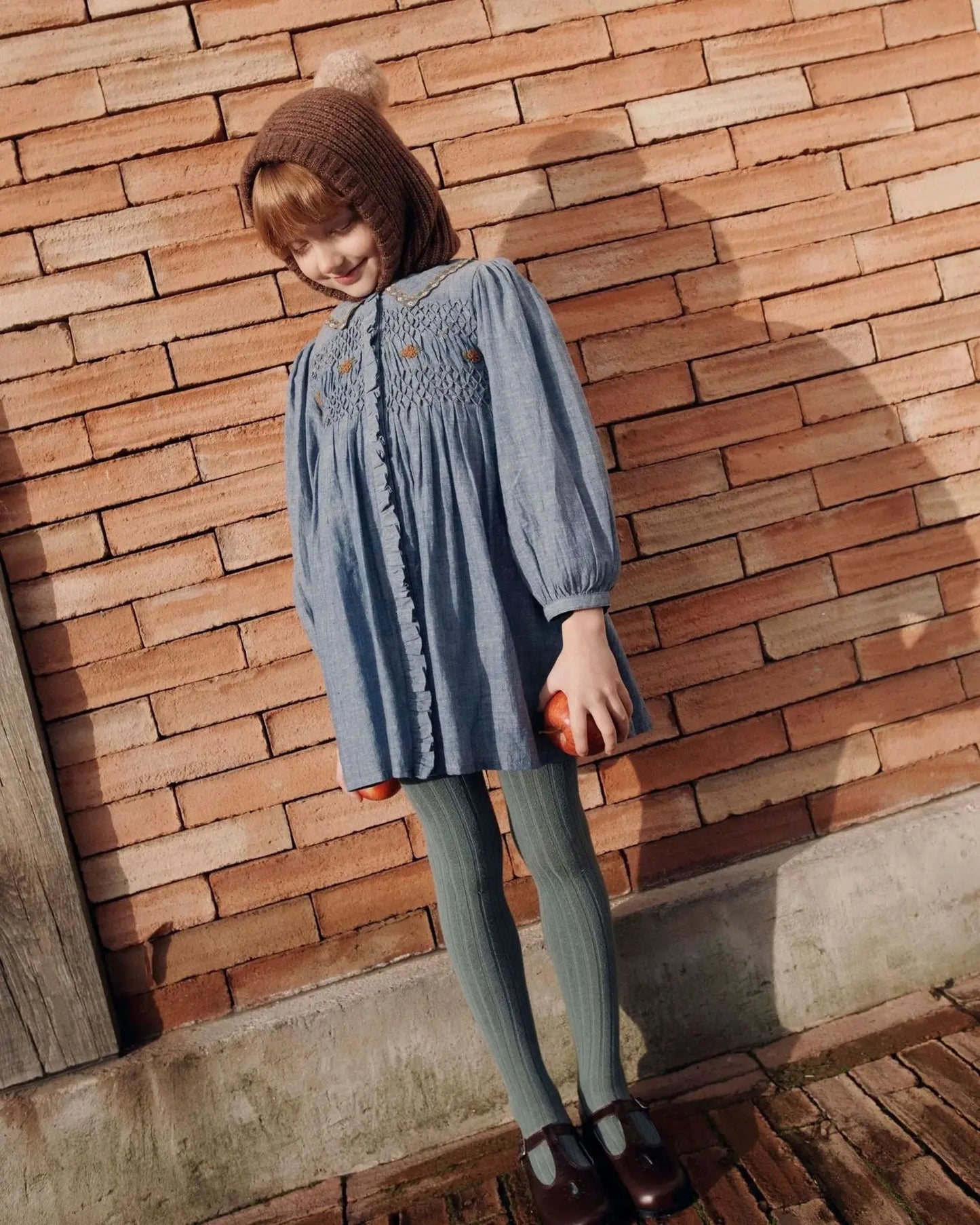 Children's Sweater 2025 Autumn EM series Girls' Country Style embroidered Flower shirtlong Pants Overalls Girls' set