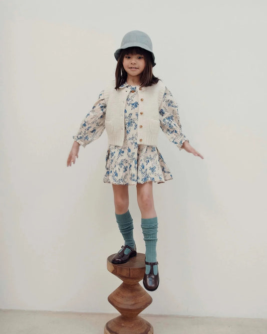 Children's Sweater 2025 Autumn EM series Girls' Country Style embroidered Flower shirtlong Pants Overalls Girls' set