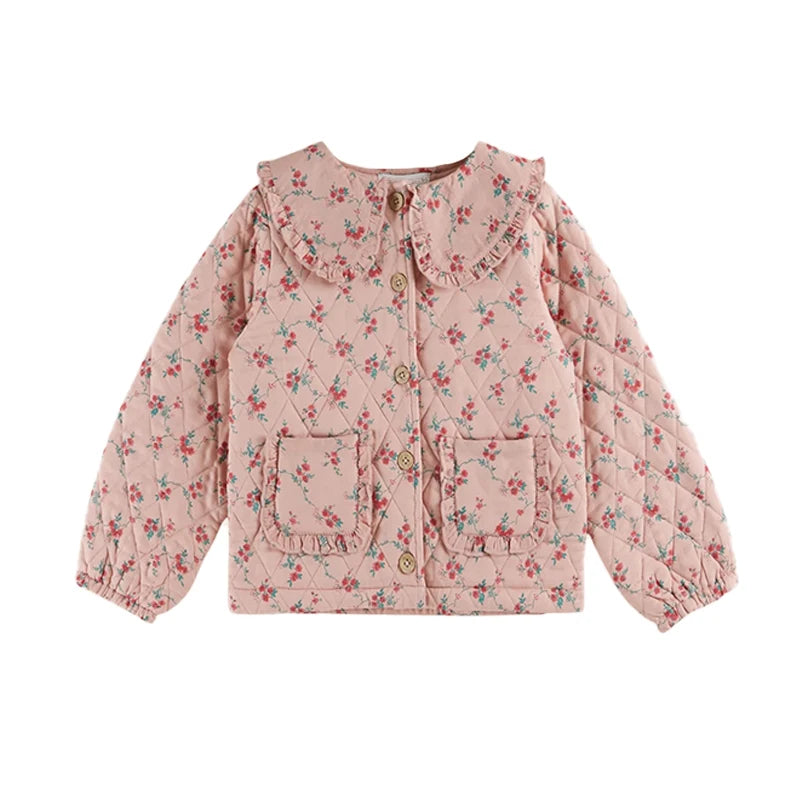 Children's Sweater 2025 Autumn EM series Girls' Country Style embroidered Flower shirtlong Pants Overalls Girls' set