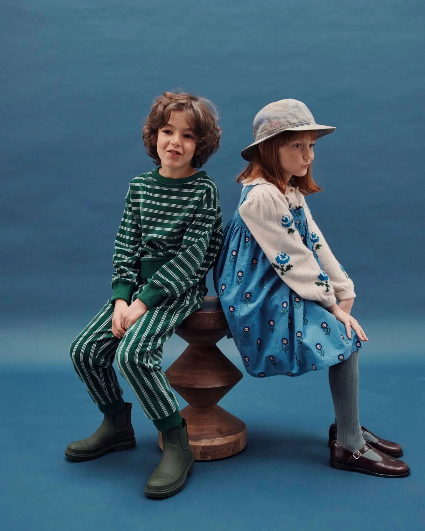 Children's Sweater 2025 Autumn EM series Girls' Country Style embroidered Flower shirtlong Pants Overalls Girls' set