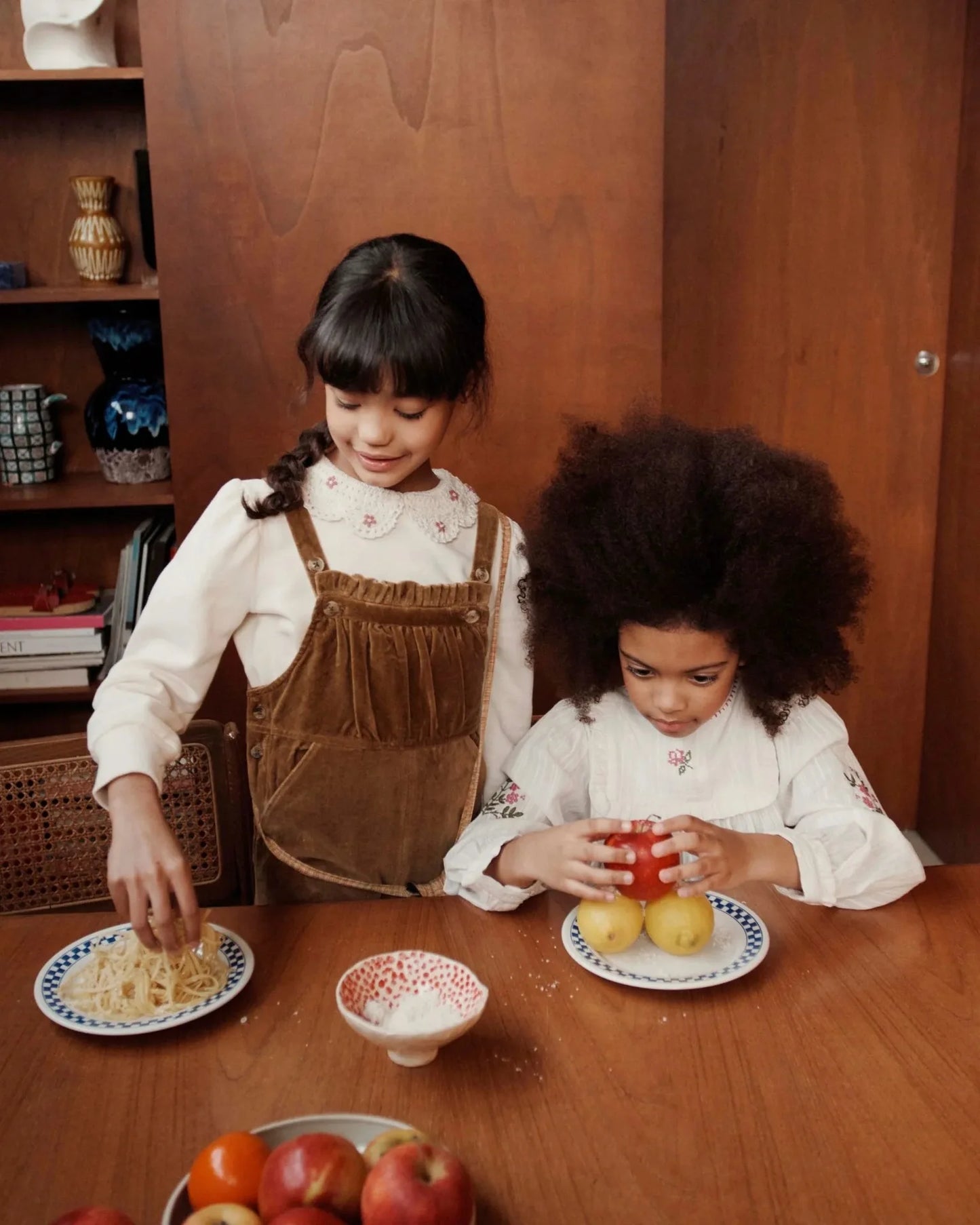 Children's Sweater 2025 Autumn EM series Girls' Country Style embroidered Flower shirtlong Pants Overalls Girls' set