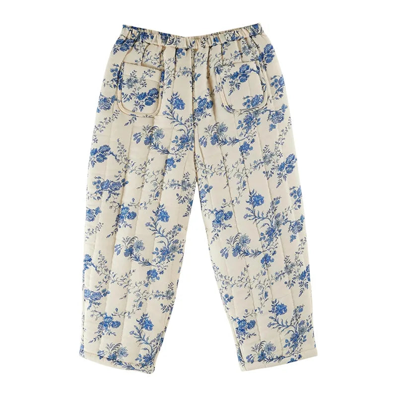 Children's Sweater 2025 Autumn EM series Girls' Country Style embroidered Flower shirtlong Pants Overalls Girls' set