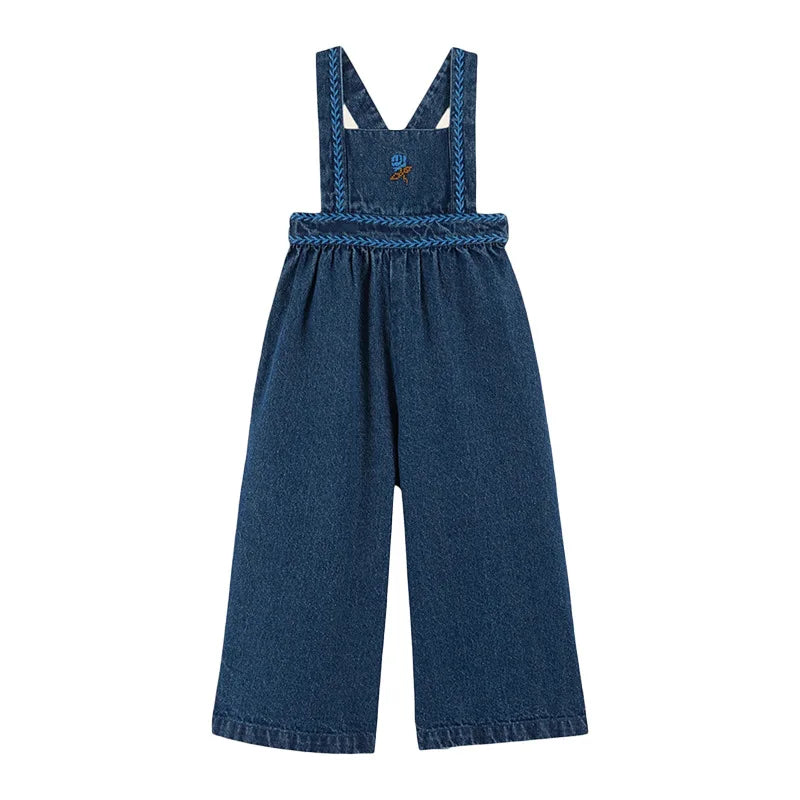 Children's Sweater 2025 Autumn EM series Girls' Country Style embroidered Flower shirtlong Pants Overalls Girls' set
